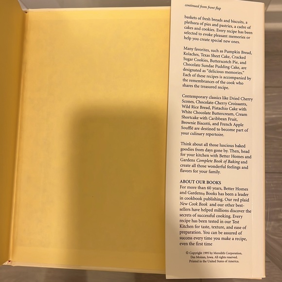 First Edition, 1995 Better Homes and Gardens Complete Book of Baking Hardcover - Picture 11 of 11